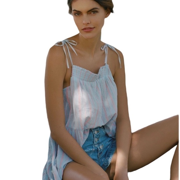 ANTHROPOLOGIE Maeve Gauzy Tiered Tunic Tank - Picture 2 of 7